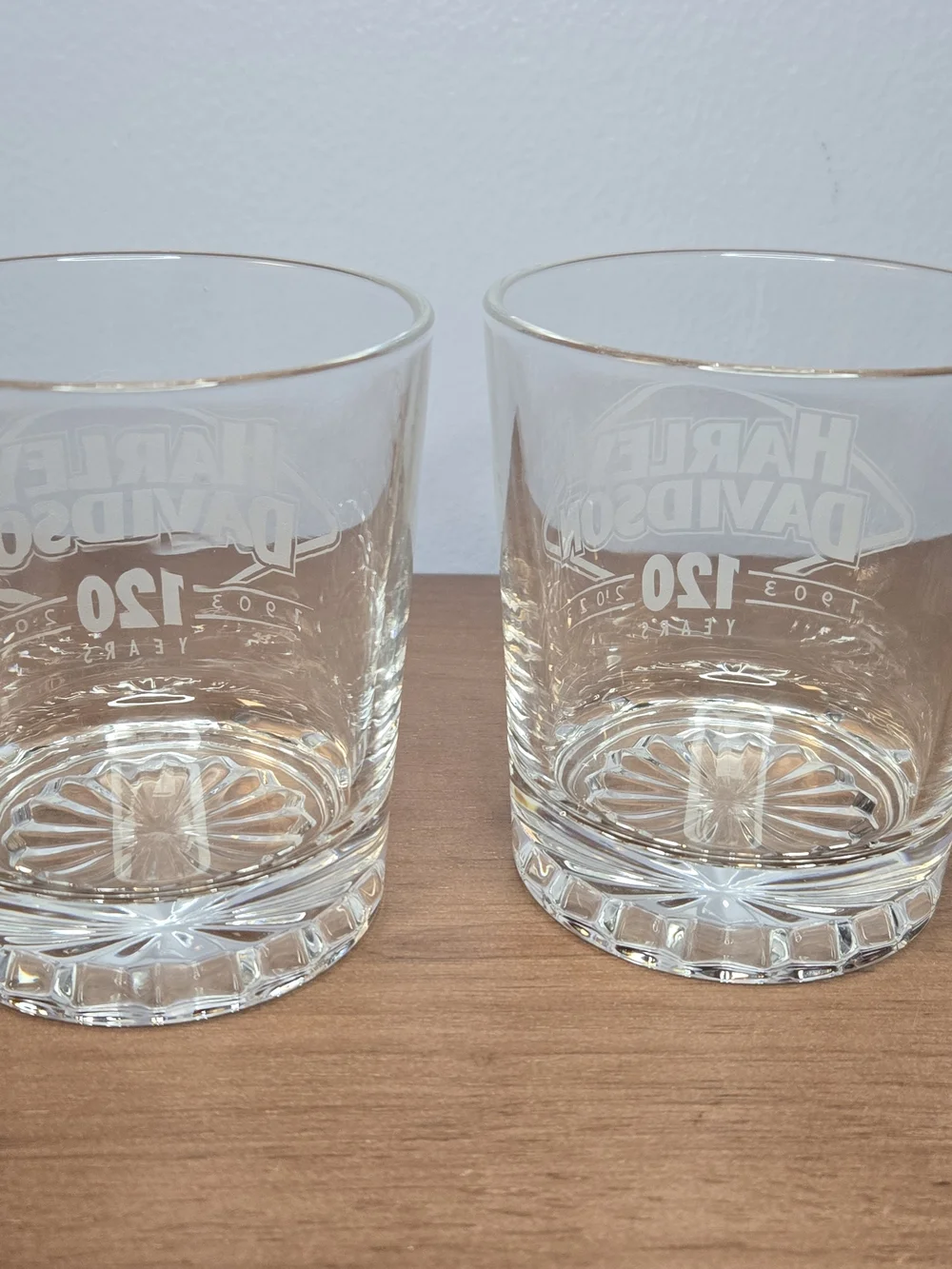 Harley-Davidson Double Old Fashioned Glasses - Set of 2 120 Year Anniversary